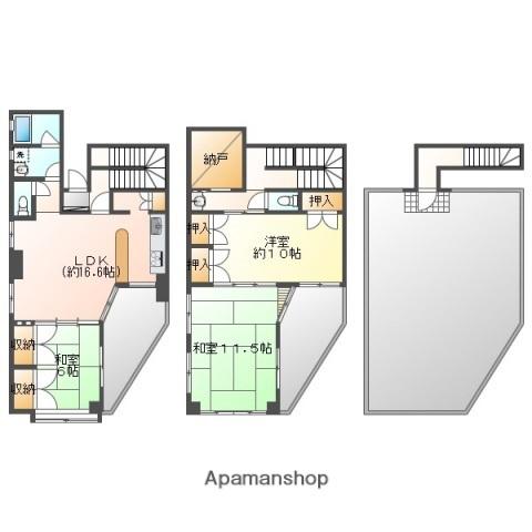 ハピネス府中町本町(3LDK/3階)の間取り写真