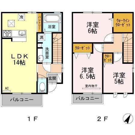 オズマント　Ｂ棟(3LDK)の間取り写真
