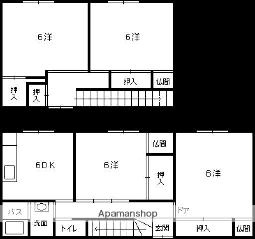 メゾネット林　Ａ棟(4DK)の間取り写真