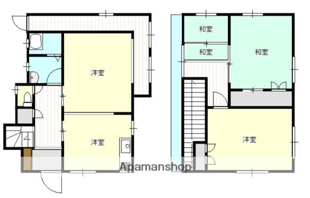 アストラムライン 白島駅(アストラム) 徒歩9分 2階建 築52年(2SLDK)の間取り写真