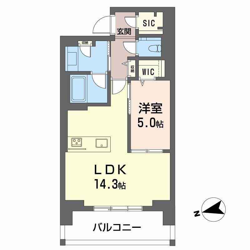 シャーメゾンステージ中央通(1LDK/3階)の間取り写真
