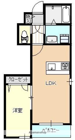 アール江波南(1LDK/2階)の間取り写真