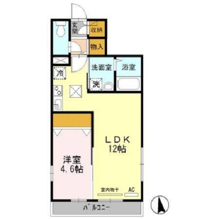 BONHEUR 1(1LDK/1階)の間取り写真