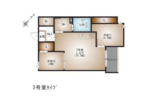 REGALEST-F 古市(2LDK/2階)の間取り写真