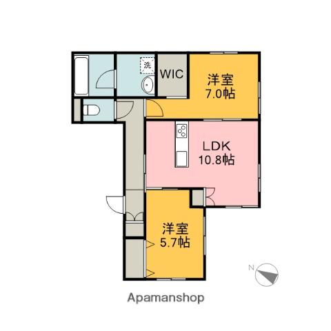 ブラン東雲(2LDK/1階)の間取り写真