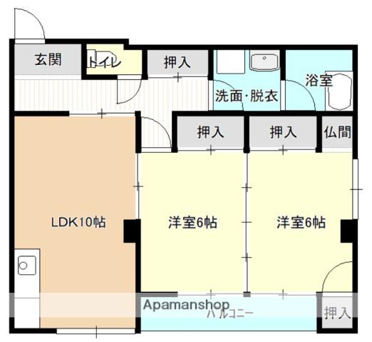 KTビル(2LDK/3階)の間取り写真