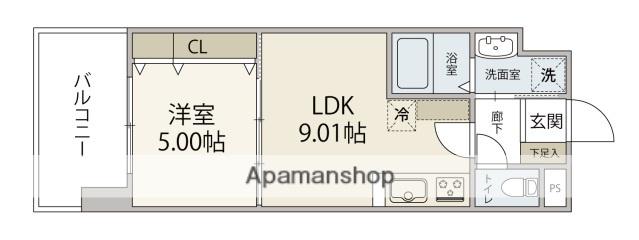 ISTYLE三篠(1LDK/11階)の間取り写真