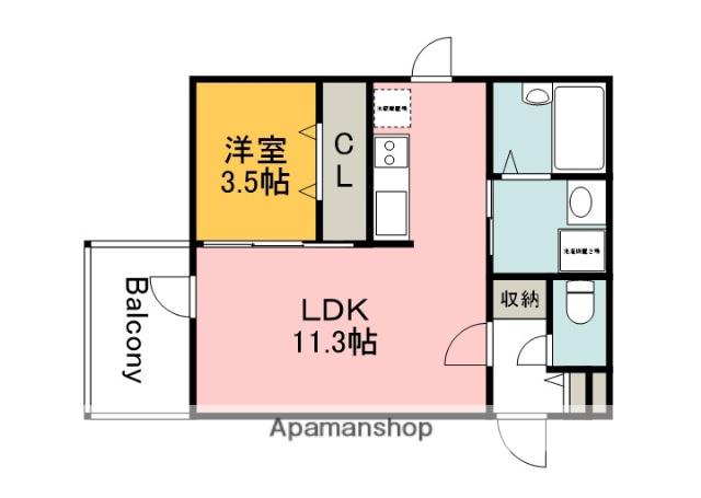 PLUME翠町(1LDK/3階)の間取り写真