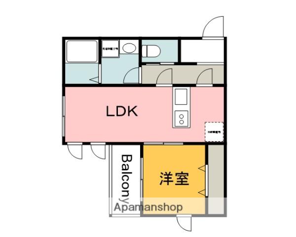 PLUME翠町(1LDK/1階)の間取り写真