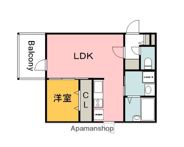 PLUME翠町(1LDK/1階)の間取り写真