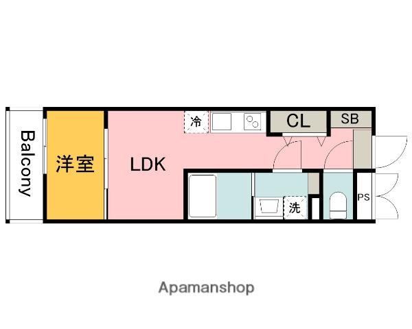S-MOVE庚午北(1LDK/4階)の間取り写真