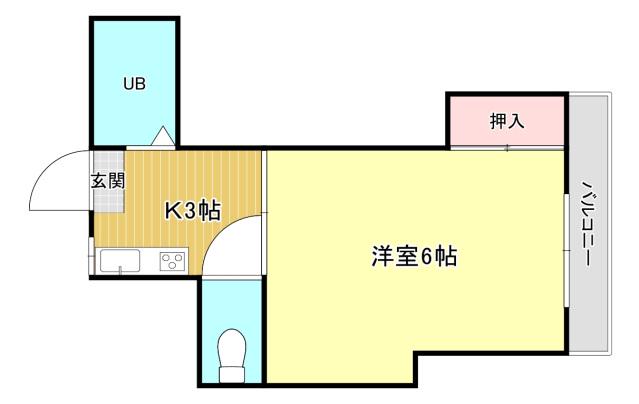 信本ビル(1K/3階)の間取り写真