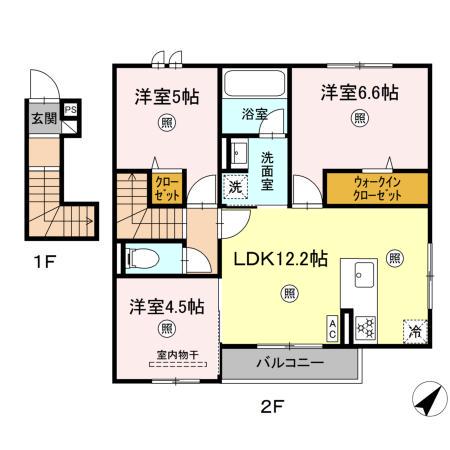 クレール森(3LDK/2階)の間取り写真