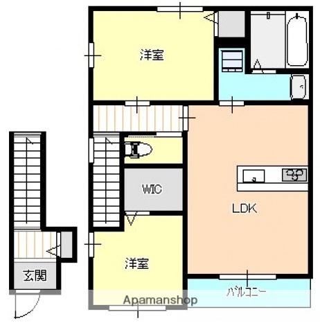 ベルリード矢野東(2LDK/2階)の間取り写真