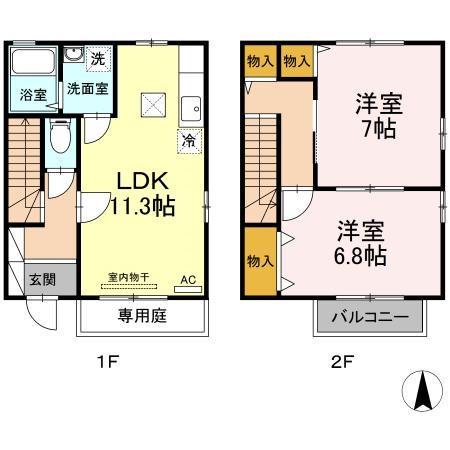 クレール吉村(2LDK)の間取り写真