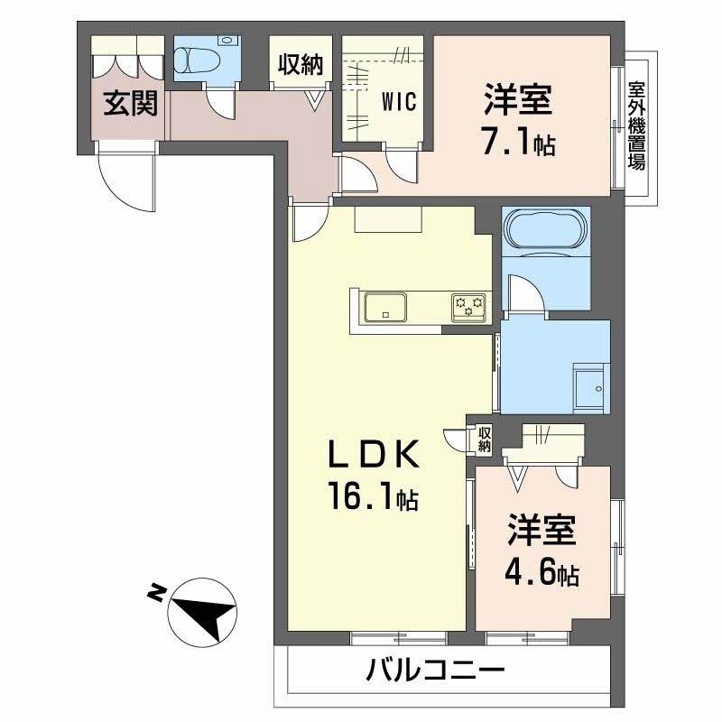 CASA ニックスⅤ(2LDK/3階)の間取り写真
