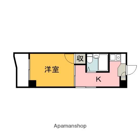 アクアコート宇品Ⅱ(1K/3階)の間取り写真