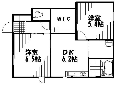 グランメール20(2DK/1階)の間取り写真
