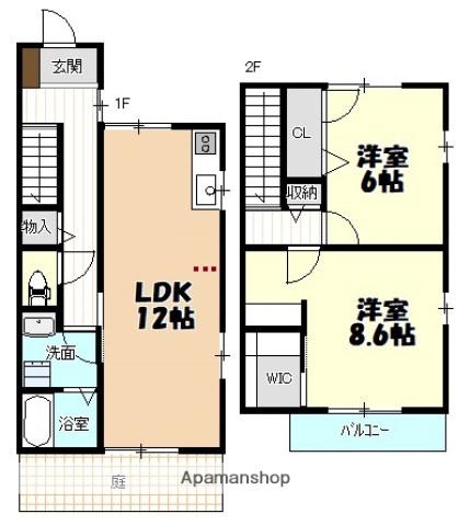 スカイタウンＫ(2LDK)の間取り写真