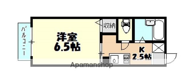 グリーンヒル(1K/1階)の間取り写真