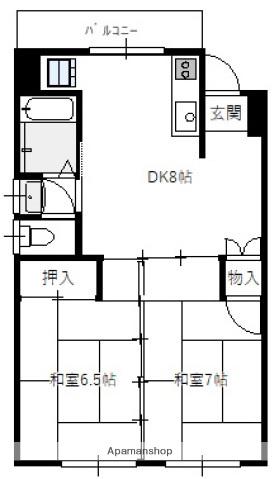 タカスカビル(2DK/3階)の間取り写真