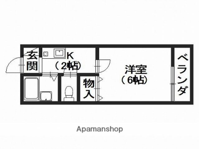 セジュールN(1K/2階)の間取り写真