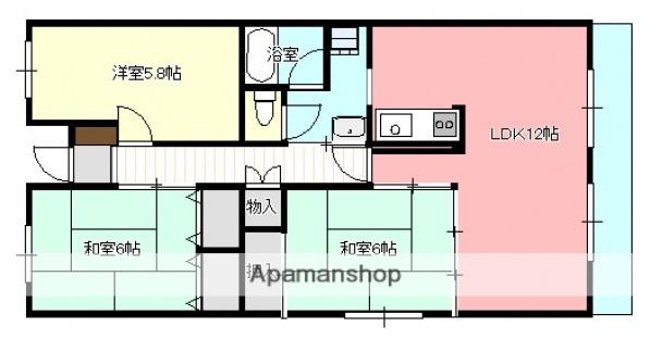 サニーマンション西田(3LDK/3階)の間取り写真