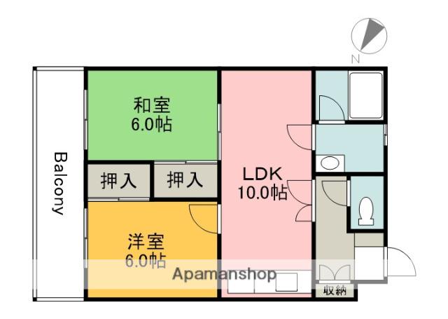 ソフィアコート東原弐番館(2LDK/3階)の間取り写真
