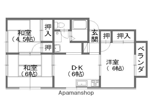 プレジール(3DK/2階)の間取り写真