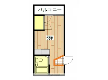 粟屋ビル(ワンルーム/2階)の間取り写真