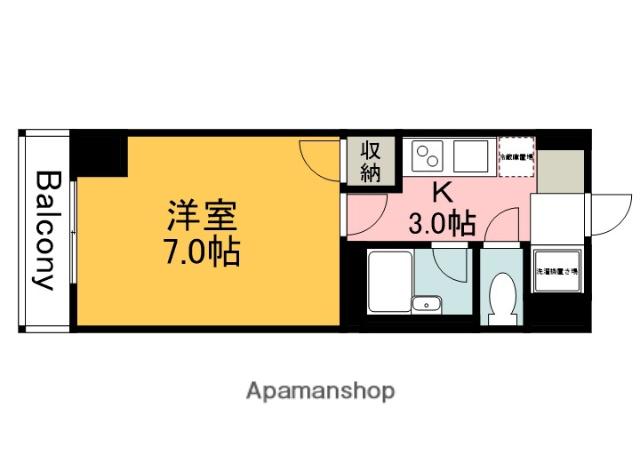 フルールナカガワⅢ(1K/2階)の間取り写真