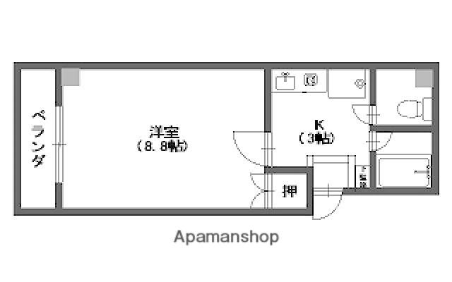 プルニエ長束Ⅱ(1K/3階)の間取り写真