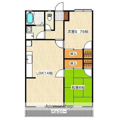 セジュールNAKAMURA(2LDK/2階)の間取り写真