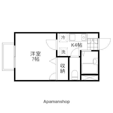 ウエストチェスタードミトリー(1K/1階)の間取り写真