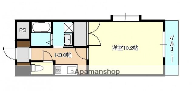 グランヴェルジェ中須Ⅰ(1K/2階)の間取り写真