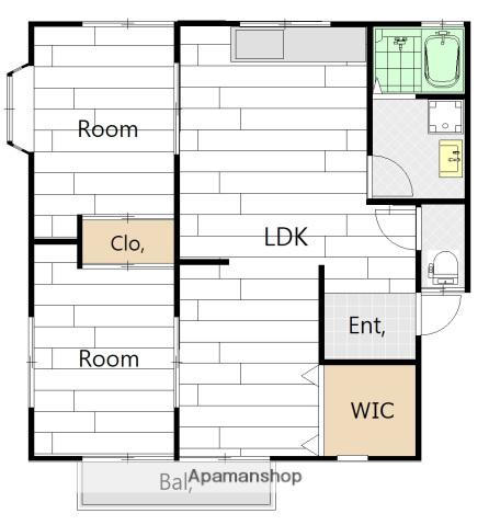 ハイム寺尾(2LDK/1階)の間取り写真