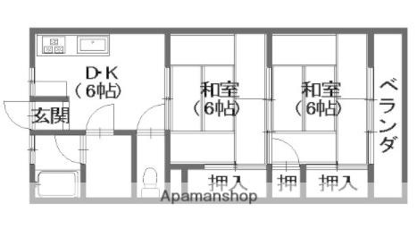 森井マンション(2DK/2階)の間取り写真