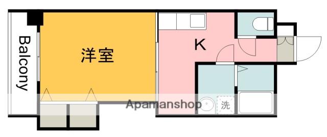 クレセールフルタ(1DK/8階)の間取り写真