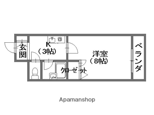ステューディオ長束(1K/2階)の間取り写真