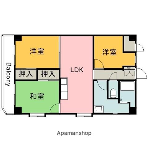 サンシャイン(3LDK/6階)の間取り写真