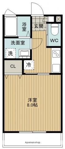 SAKURA(1K/1階)の間取り写真