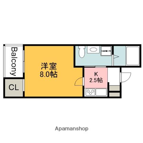 REVE上安(1K/2階)の間取り写真