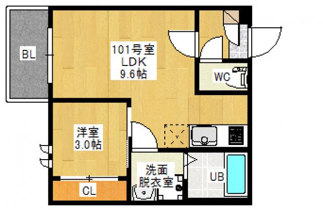 REGALEST REA(1LDK/1階)の間取り写真