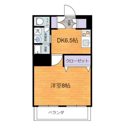 荒槙ビル(1DK/2階)の間取り写真