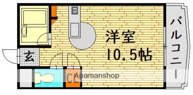 OPUSⅡ(ワンルーム/3階)の間取り写真