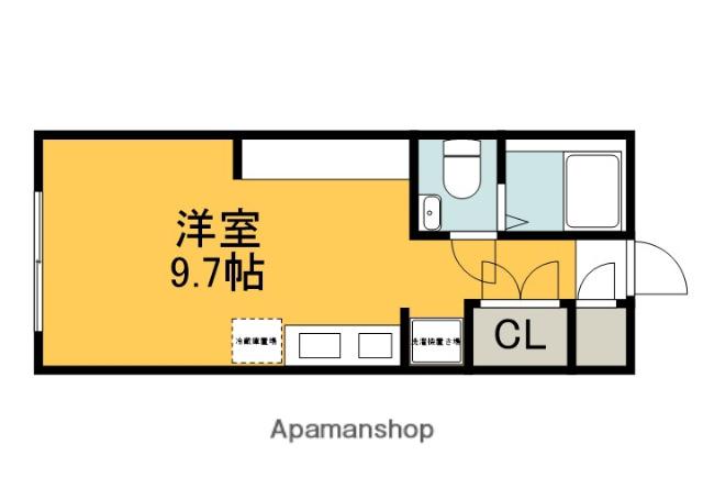グランデール山本(ワンルーム/2階)の間取り写真
