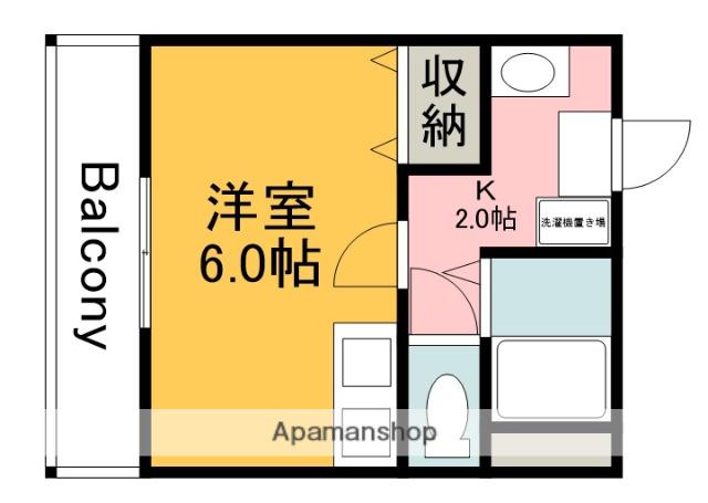 JSビル祇園(ワンルーム/2階)の間取り写真