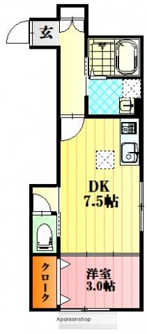 SHAMBRE古市A棟(1DK/1階)の間取り写真
