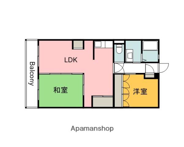 メゾン荒木(2LDK/4階)の間取り写真