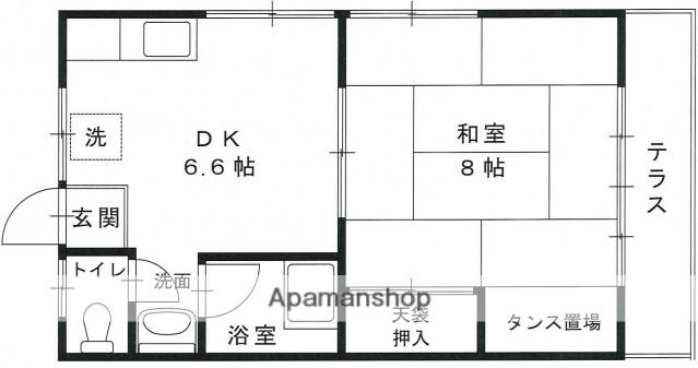 奥井アパートA(1DK/1階)の間取り写真